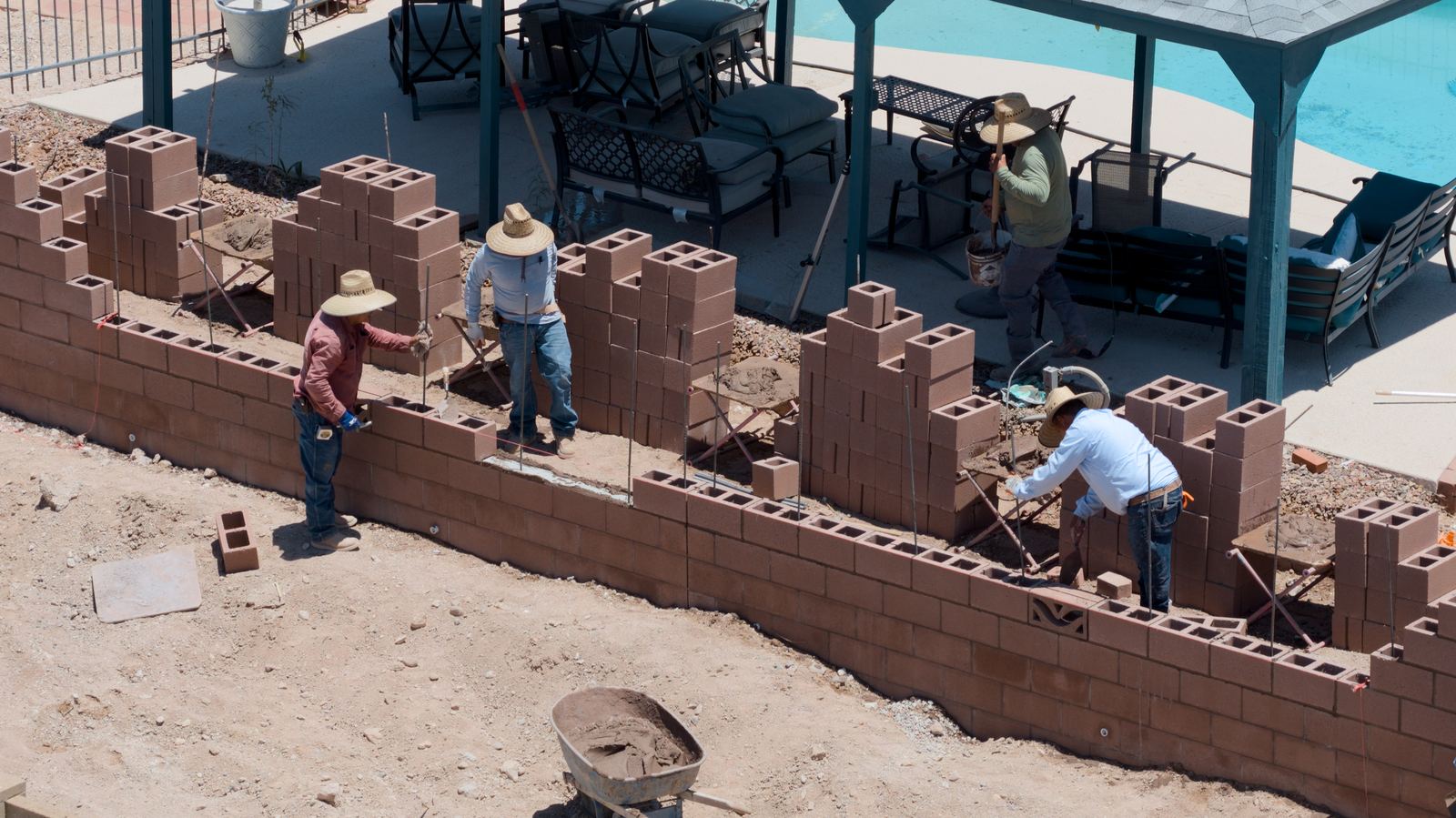Custom block wall construction Tucson